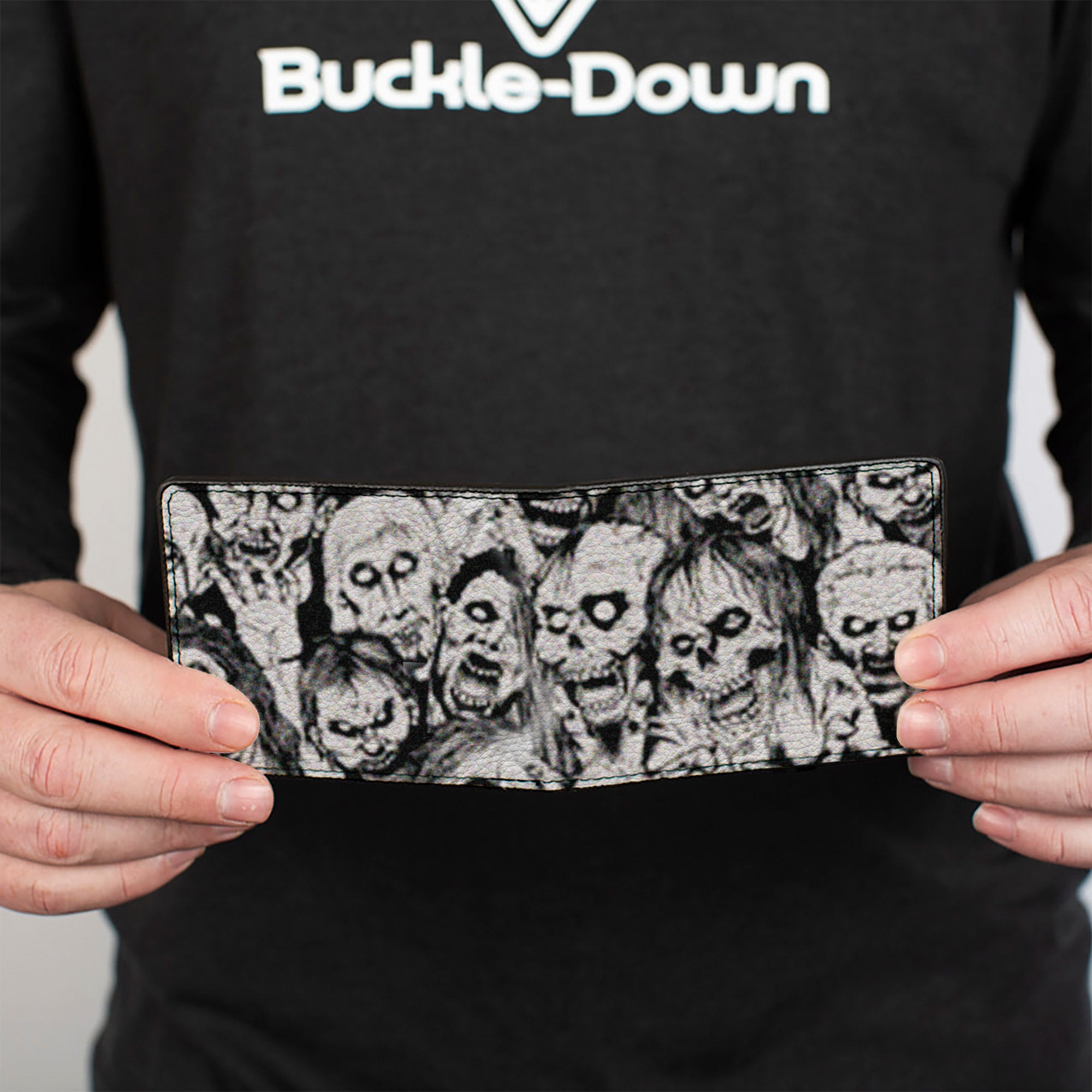 Bi-Fold Wallet - Zombie Skulls Sketch Bi-Fold Wallets Buckle-Down
