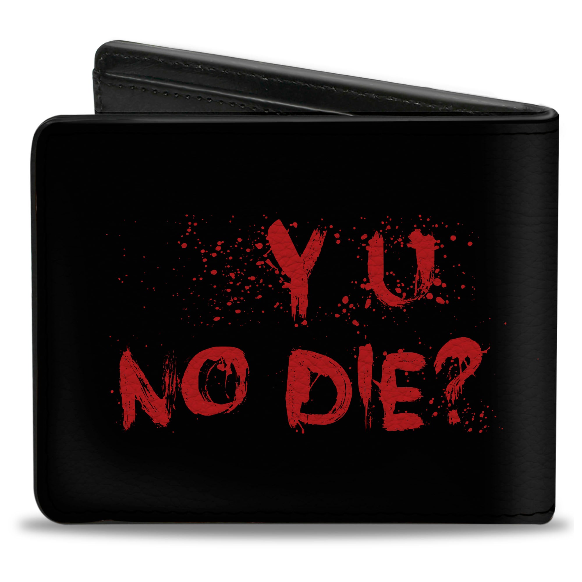 Bi-Fold Wallet - Zombies Y U NO DIE Black White Red Bi-Fold Wallets Buckle-Down