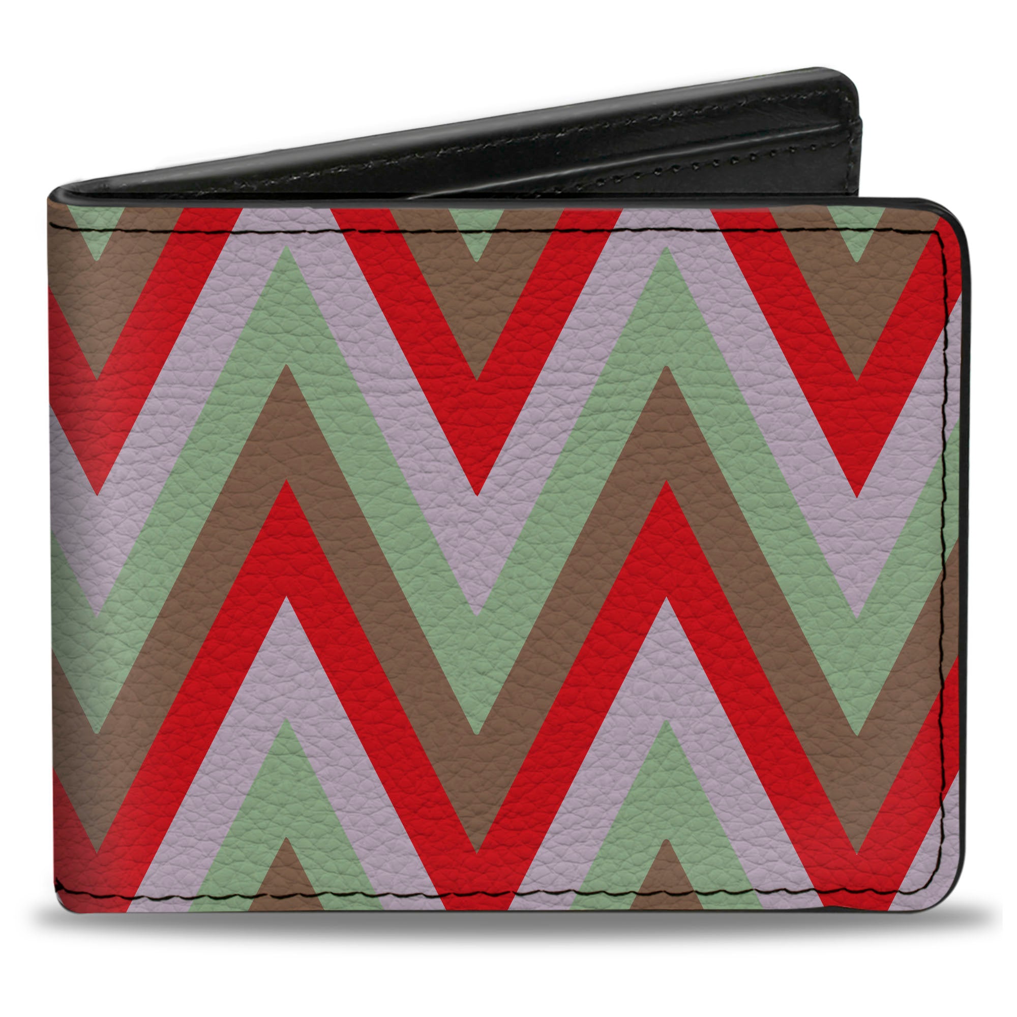 Bi-Fold Wallet - Zig Zag White Tan Gray Red Bi-Fold Wallets Buckle-Down