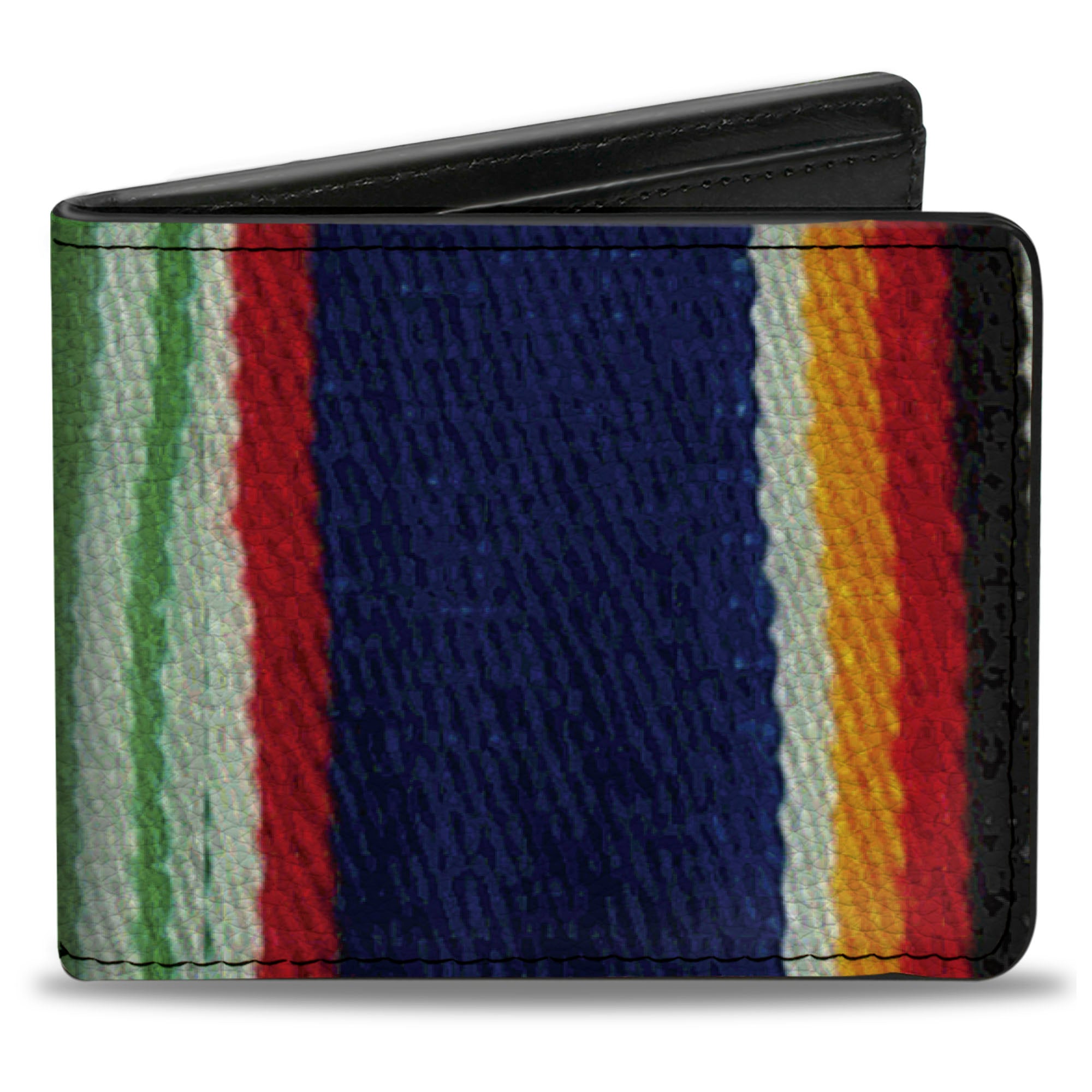 Bi-Fold Wallet - Zarape2 Vertical Multi Color Stripe Bi-Fold Wallets Buckle-Down