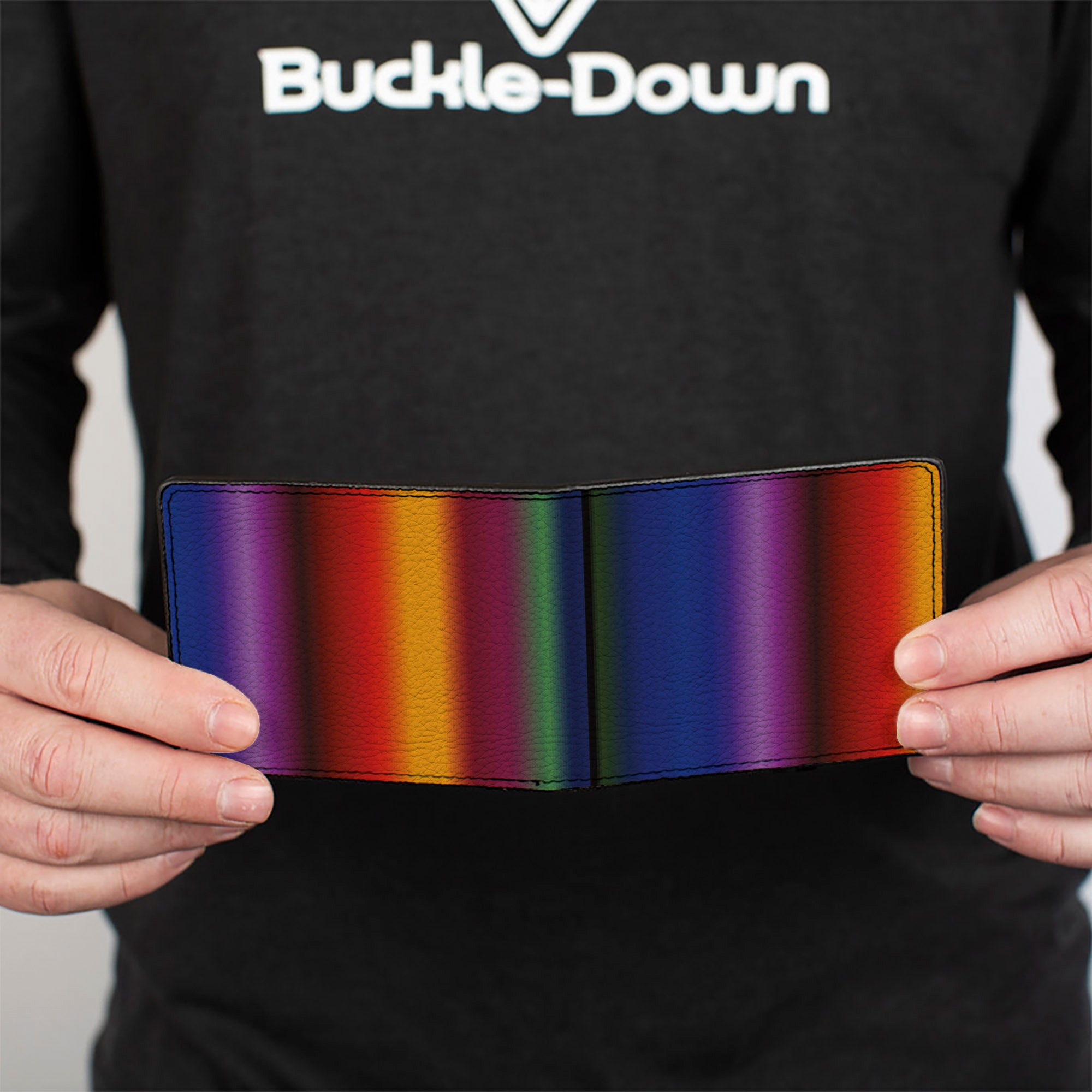 Bi-Fold Wallet - Zarape3 Vertical Multi Color Fade Bi-Fold Wallets Buckle-Down