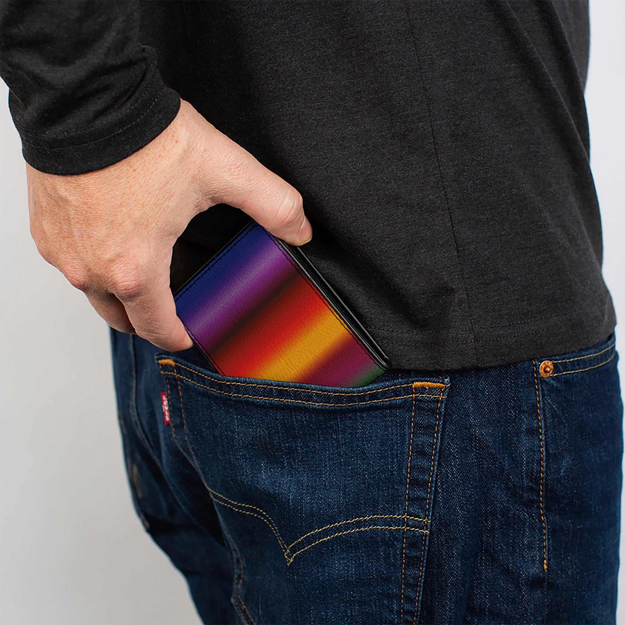 Bi-Fold Wallet - Zarape3 Vertical Multi Color Fade Bi-Fold Wallets Buckle-Down