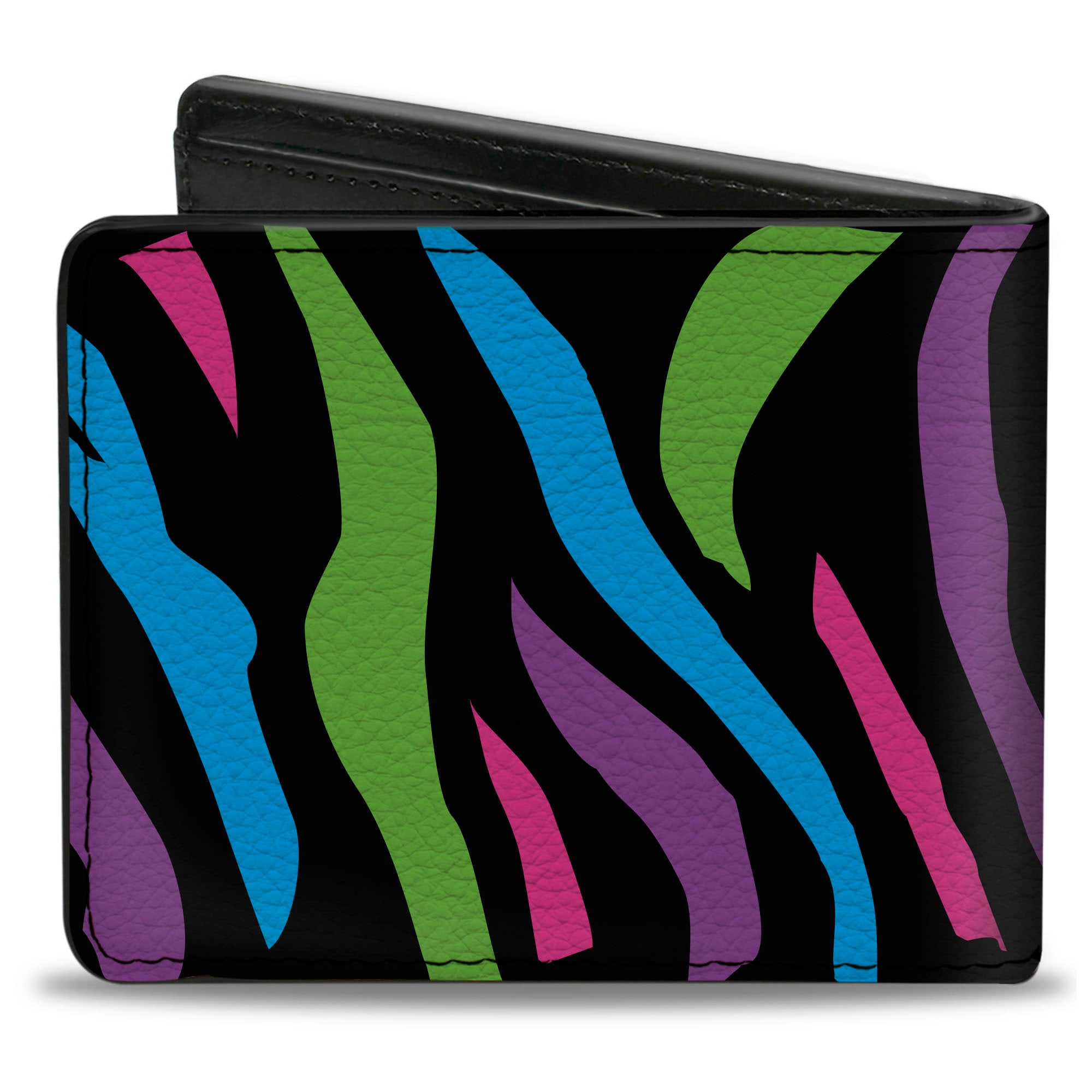 Bi-Fold Wallet - Zebra Black Blue Green Pink Purple Bi-Fold Wallets Buckle-Down