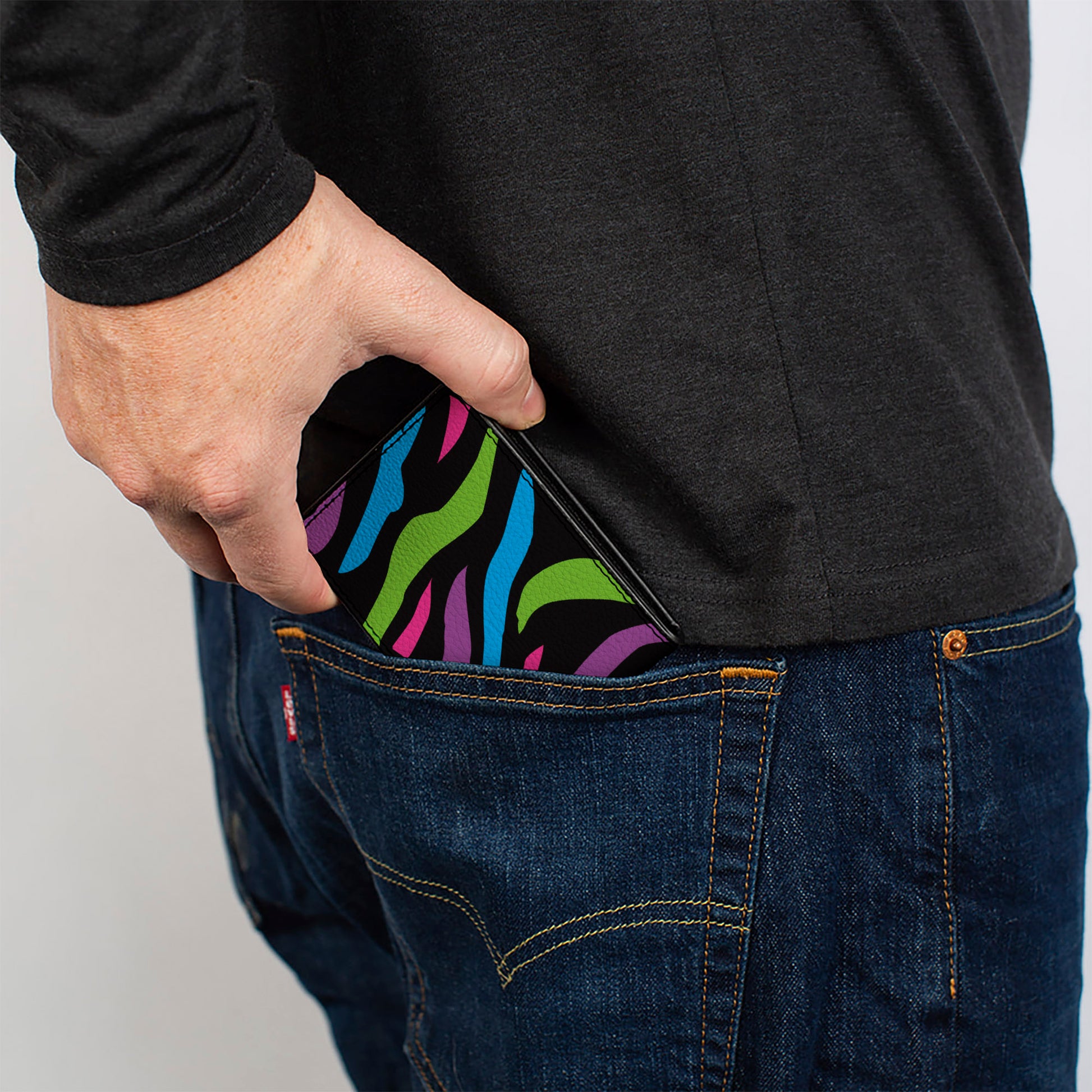 Bi-Fold Wallet - Zebra Black Blue Green Pink Purple Bi-Fold Wallets Buckle-Down