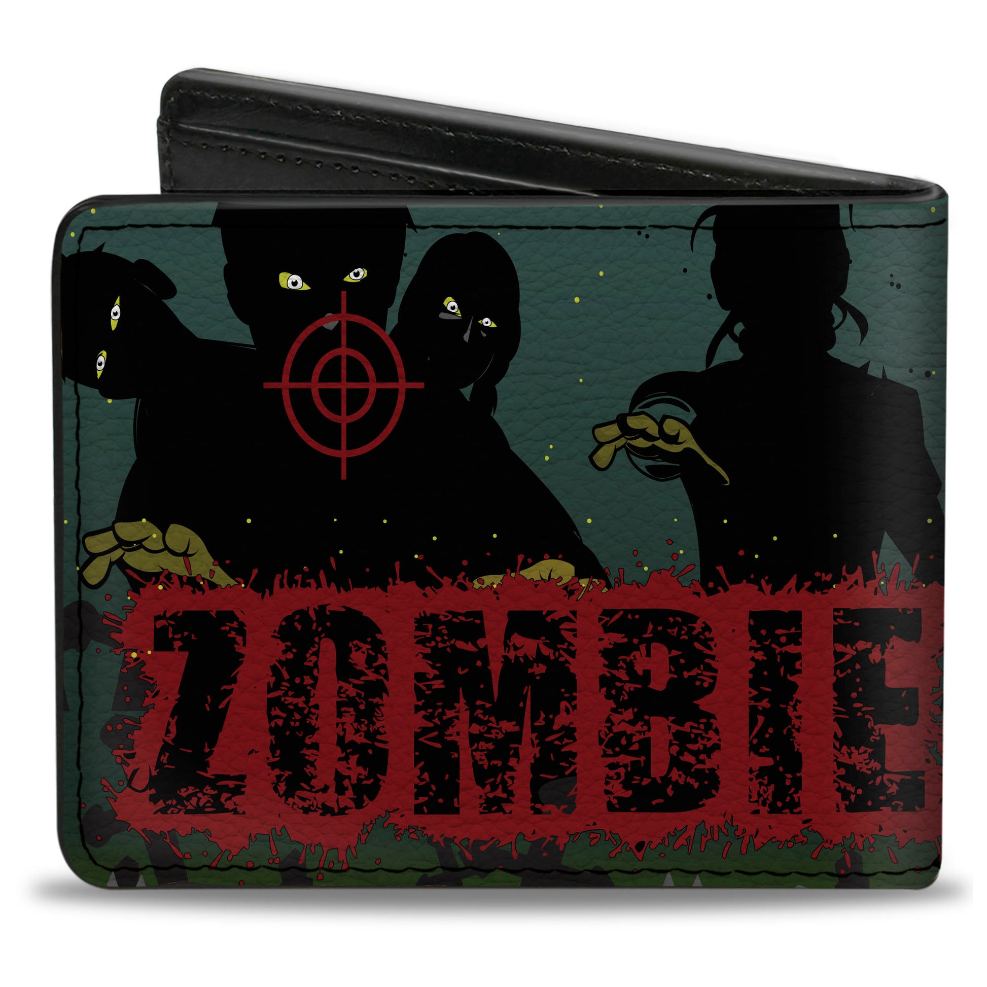 Bi-Fold Wallet - ZOMBIE KILLER Zombie March Green Red Black Bi-Fold Wallets Buckle-Down
