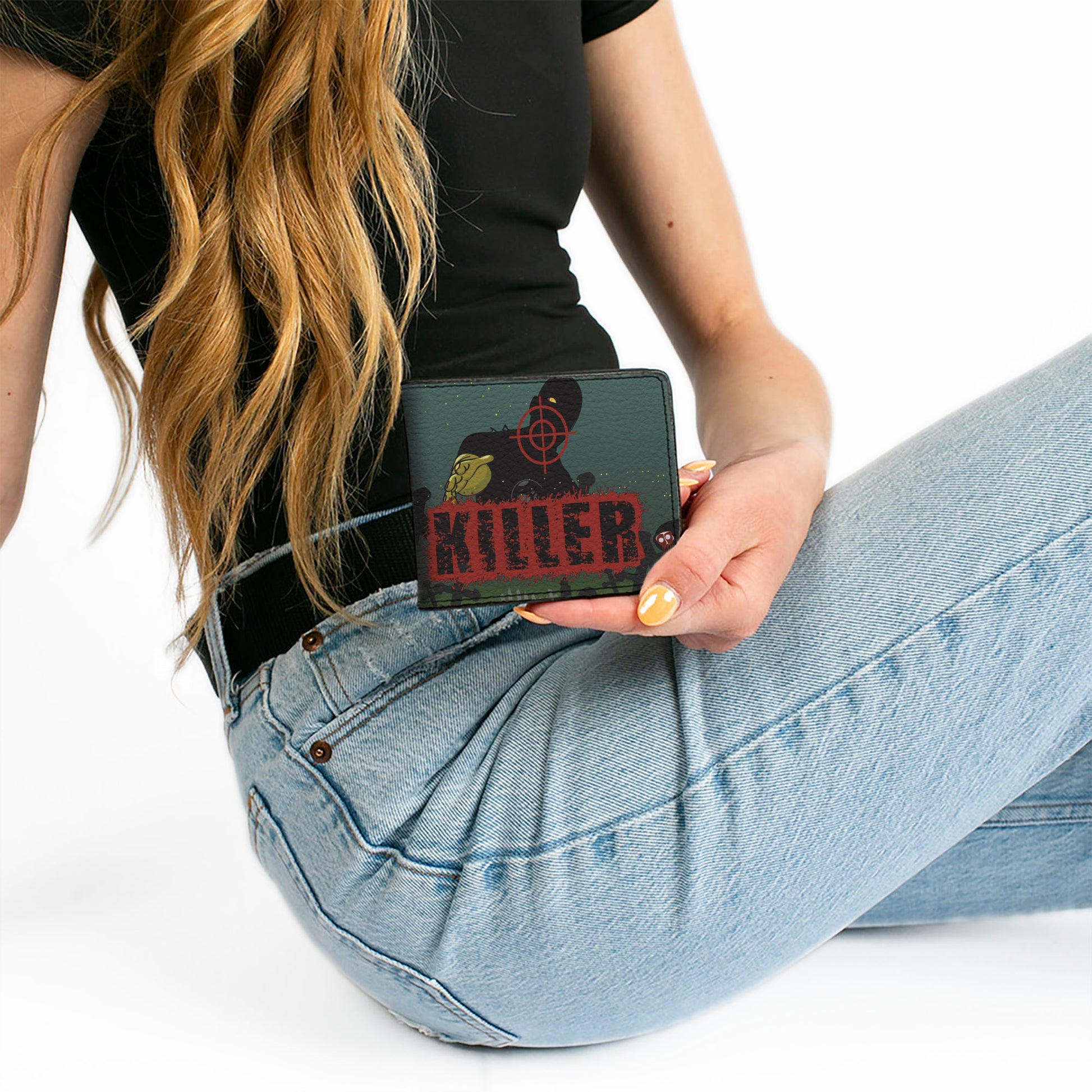 Bi-Fold Wallet - ZOMBIE KILLER Zombie March Green Red Black Bi-Fold Wallets Buckle-Down