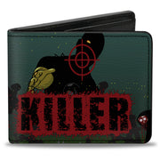 Bi-Fold Wallet - ZOMBIE KILLER Zombie March Green Red Black Bi-Fold Wallets Buckle-Down