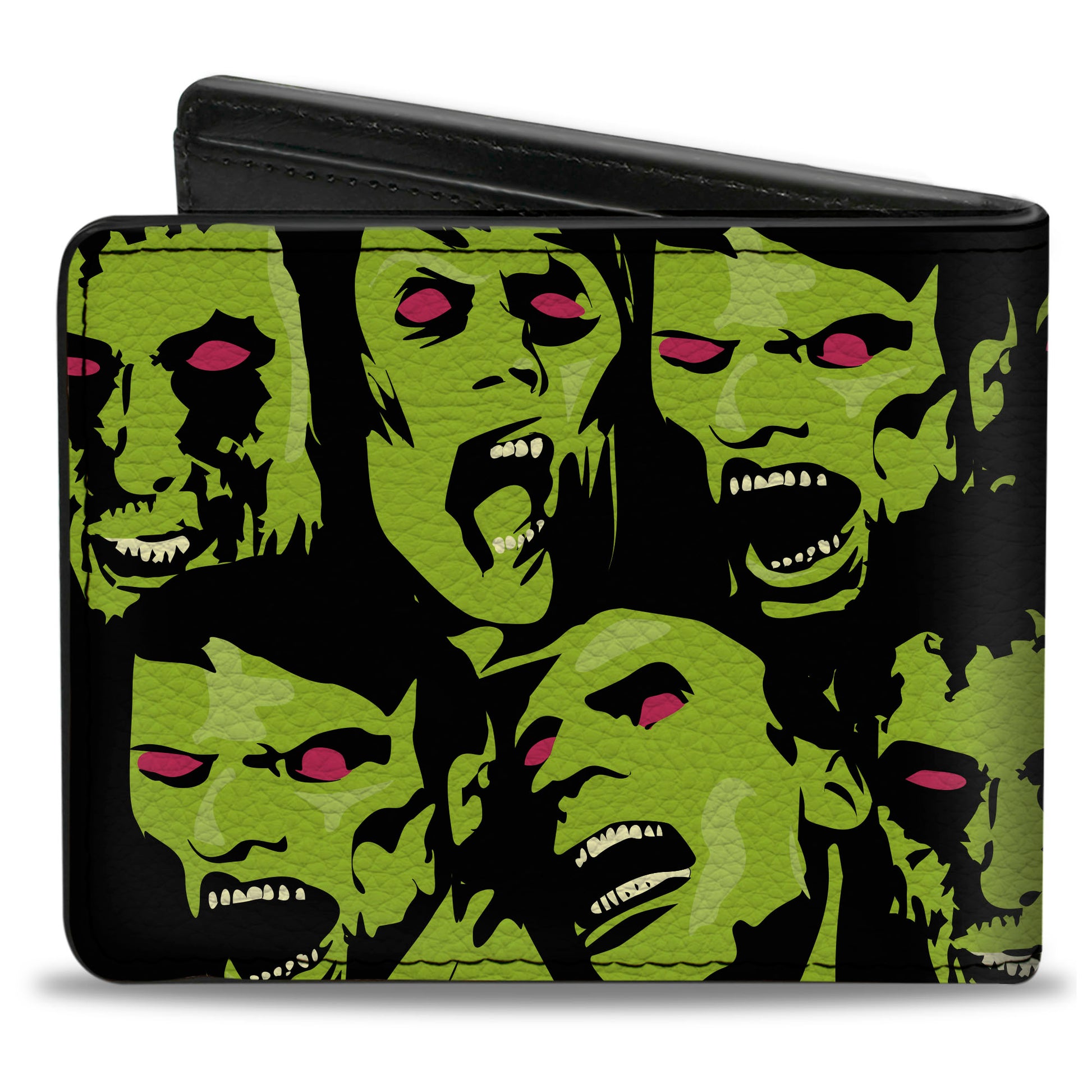 Bi-Fold Wallet - Zombie Expressions Black Green Red Bi-Fold Wallets Buckle-Down