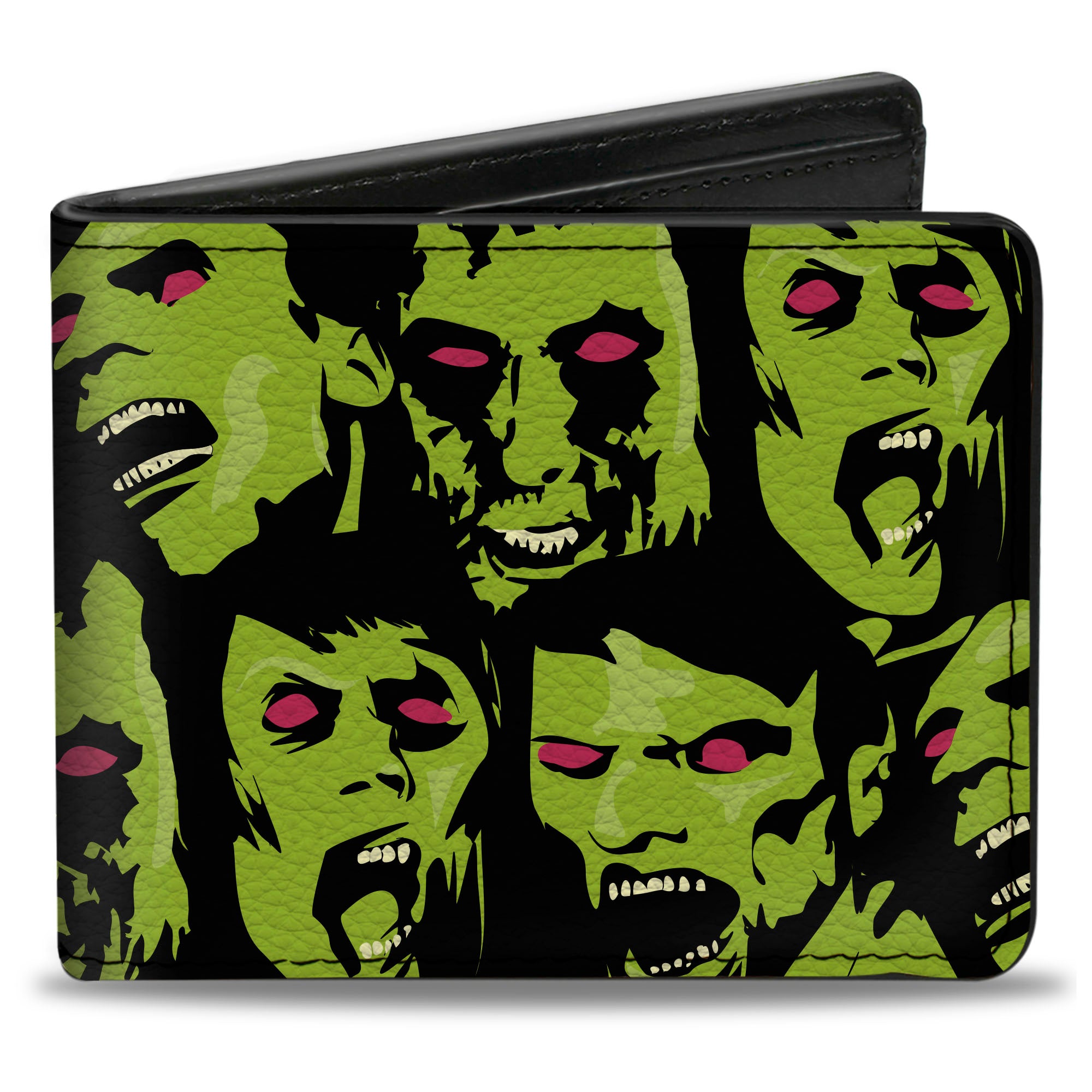 Bi-Fold Wallet - Zombie Expressions Black Green Red Bi-Fold Wallets Buckle-Down