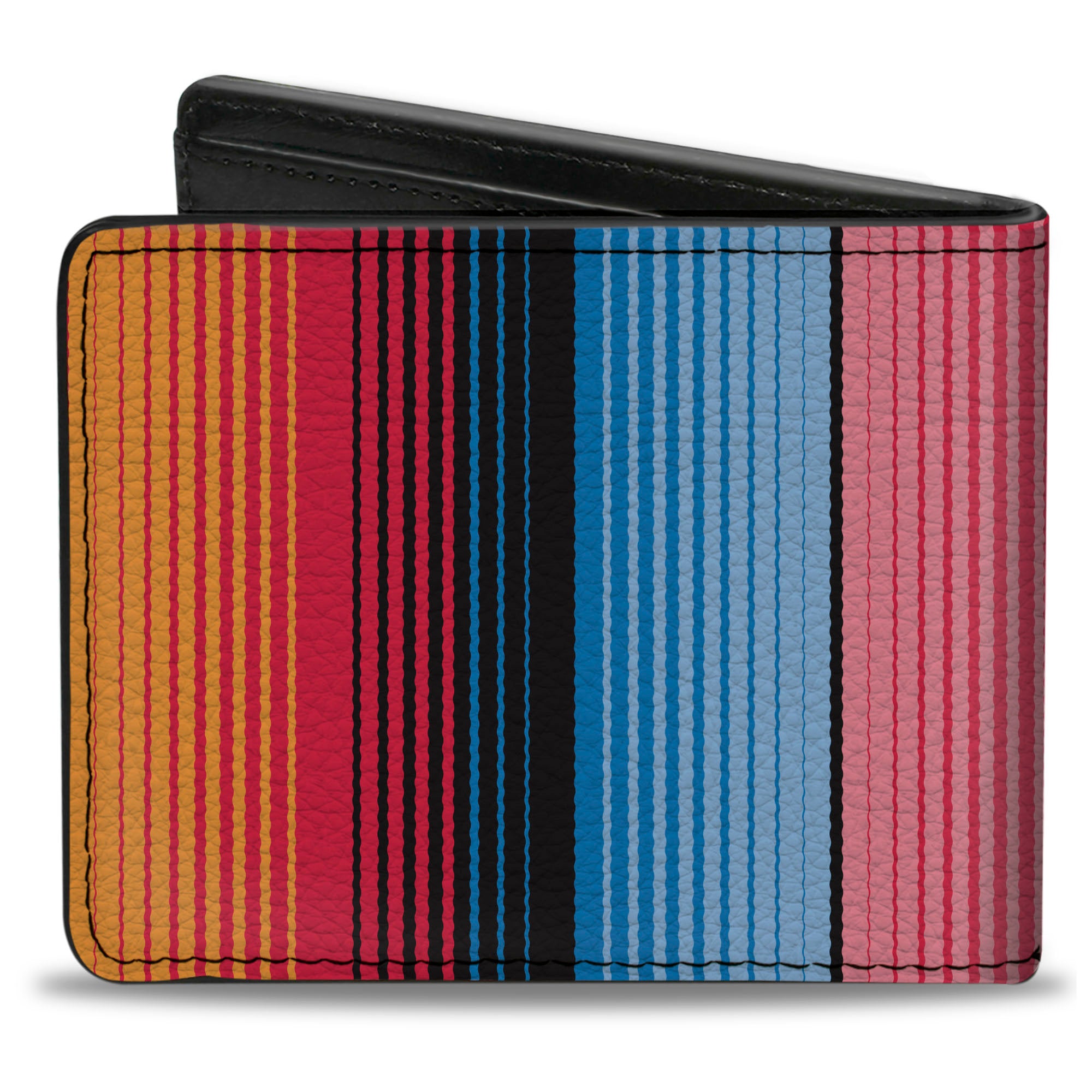 Bi-Fold Wallet - Zarape5 Vertical Multi Color Stripe Bi-Fold Wallets Buckle-Down
