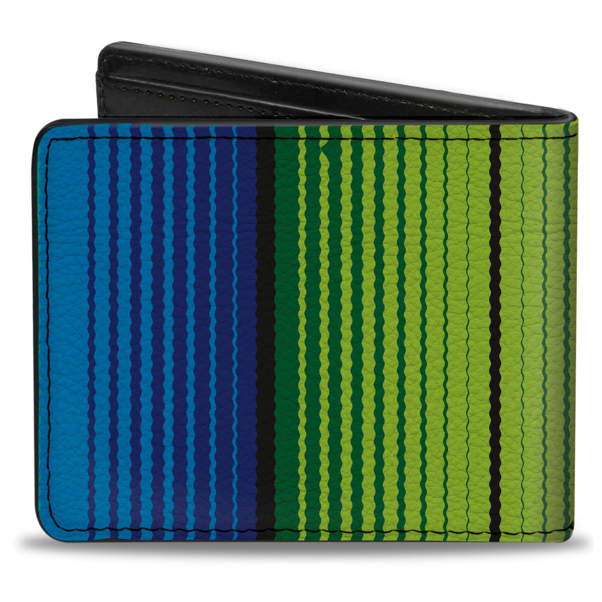 Bi-Fold Wallet - Zarape7 Vertical Pinks Blues Greens Black Bi-Fold Wallets Buckle-Down