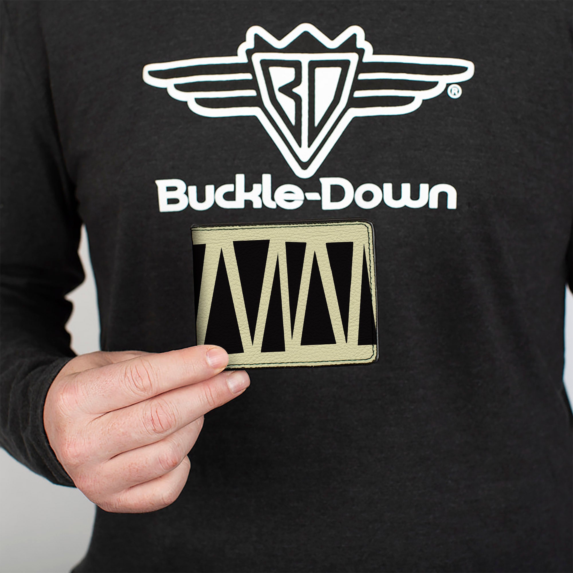 Bi-Fold Wallet - Zig Zag Doodle Cream Black Bi-Fold Wallets Buckle-Down