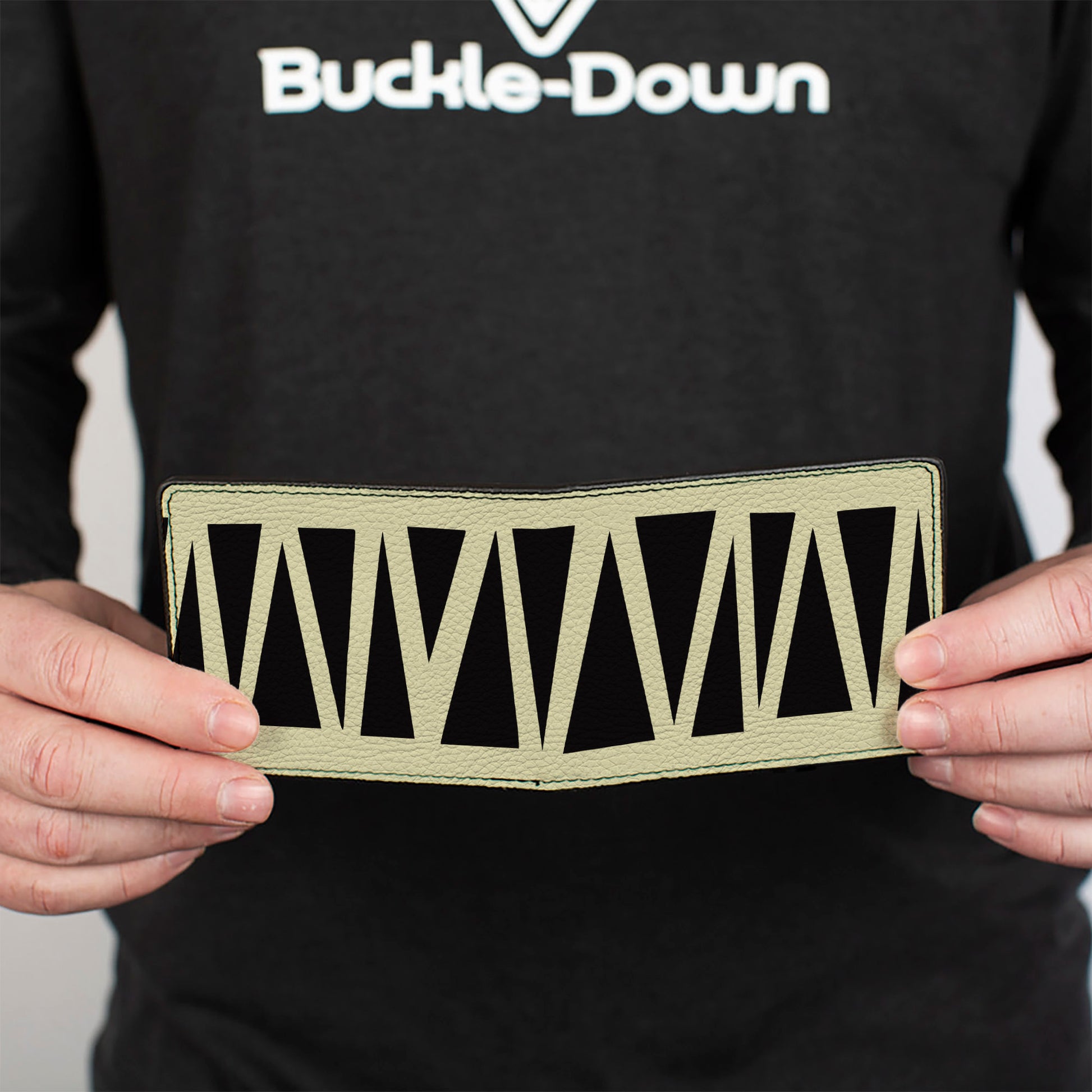 Bi-Fold Wallet - Zig Zag Doodle Cream Black Bi-Fold Wallets Buckle-Down