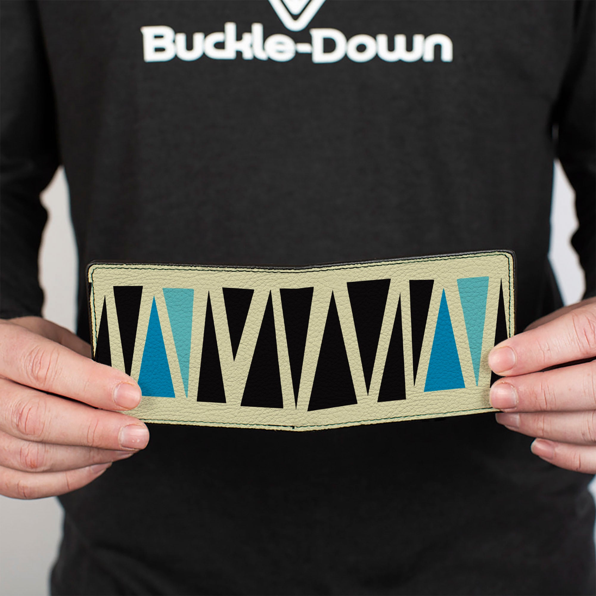 Bi-Fold Wallet - Zig Zag Doodle Cream Black Blues Bi-Fold Wallets Buckle-Down