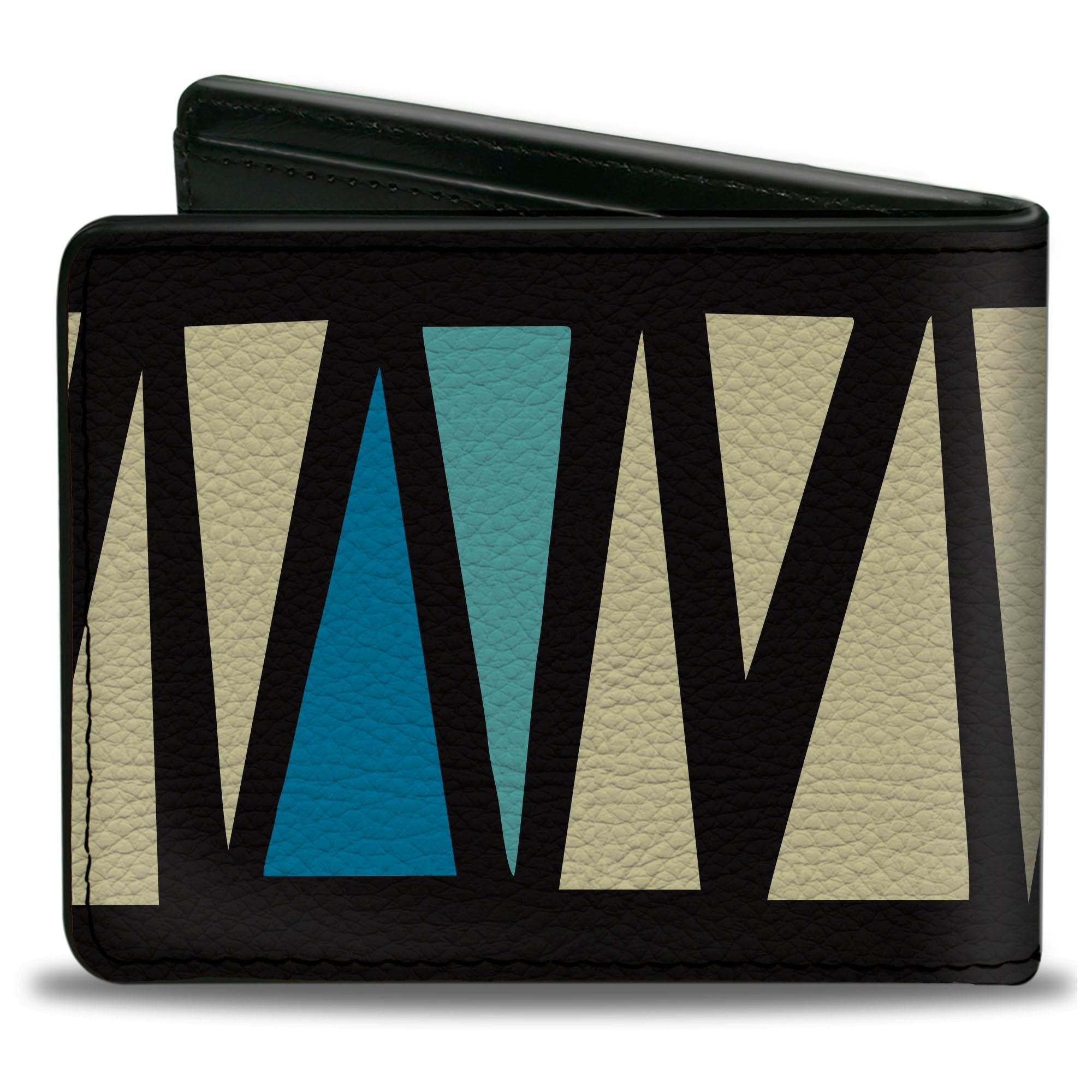 Bi-Fold Wallet - Zig Zag Doodle Black Cream Blues Bi-Fold Wallets Buckle-Down