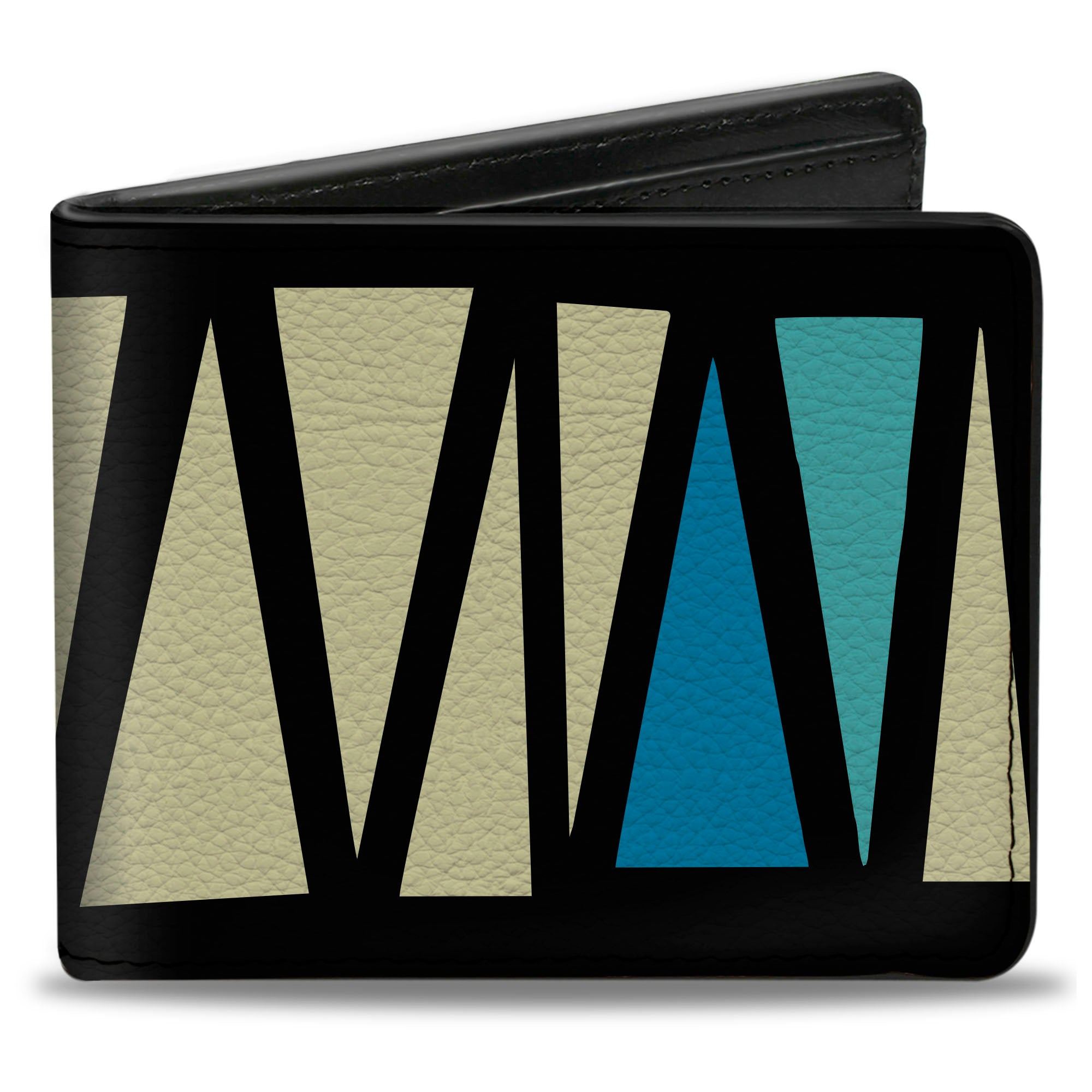 Bi-Fold Wallet - Zig Zag Doodle Black Cream Blues Bi-Fold Wallets Buckle-Down