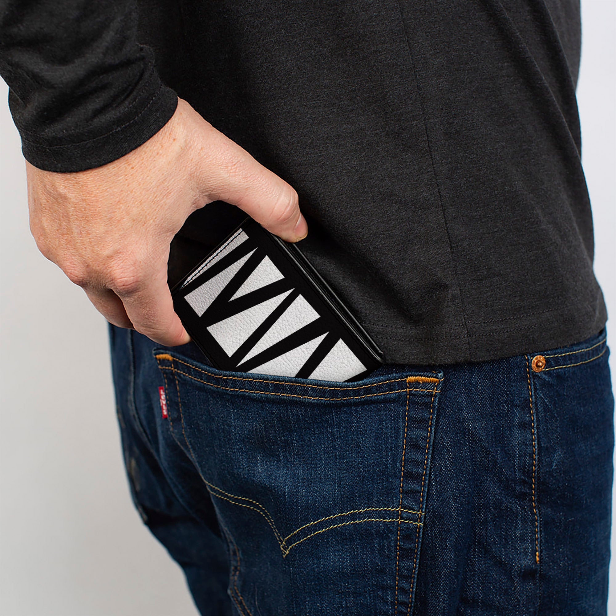 Bi-Fold Wallet - Zig Zag Doodle Black White Bi-Fold Wallets Buckle-Down