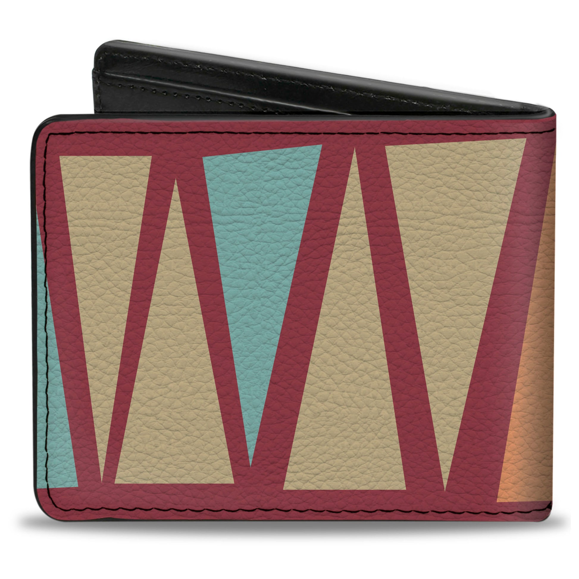 Bi-Fold Wallet - Zig Zag Doodle Red Tan Blues Orange Bi-Fold Wallets Buckle-Down
