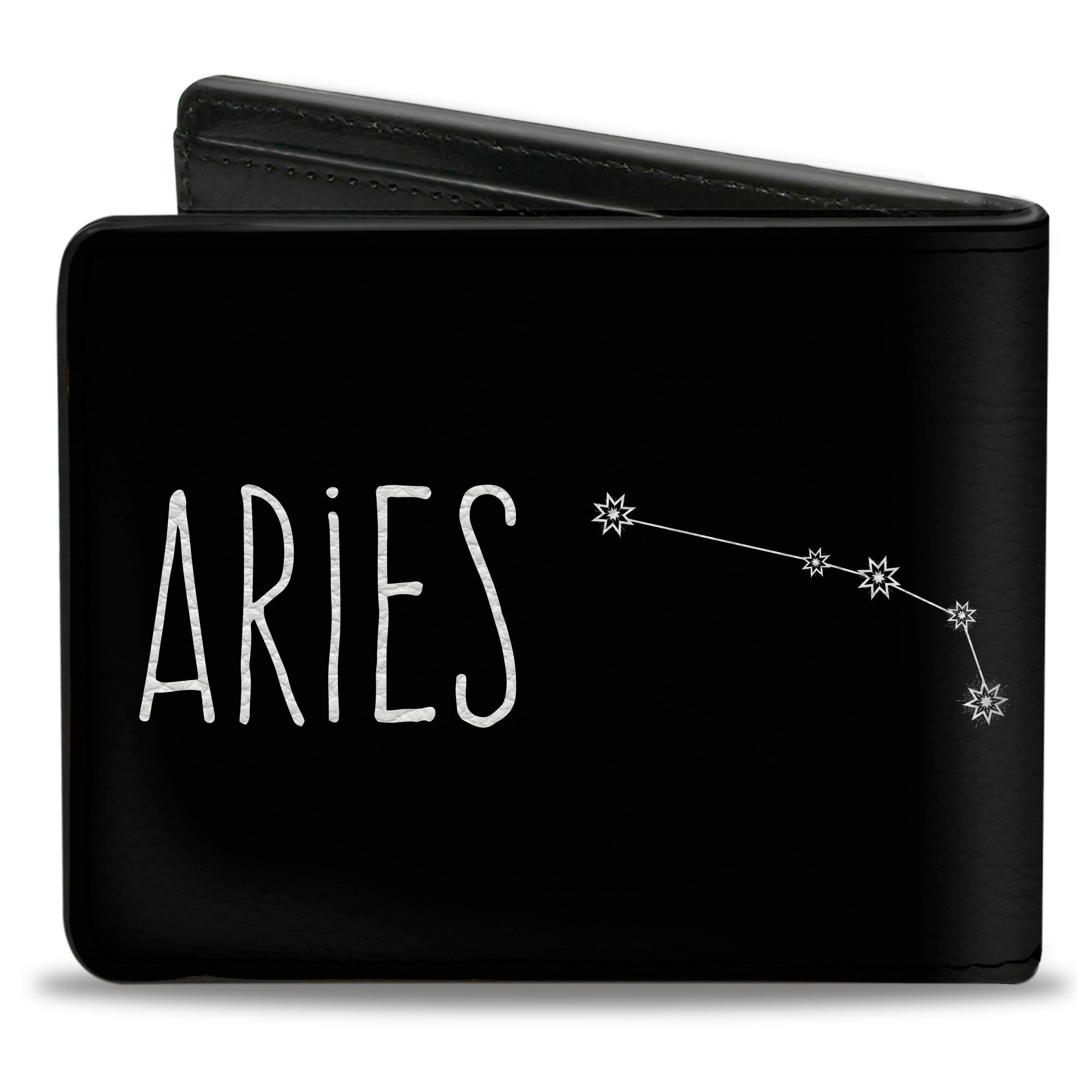 Bi-Fold Wallet - Zodiac ARIES Constellation Black White Bi-Fold Wallets Buckle-Down
