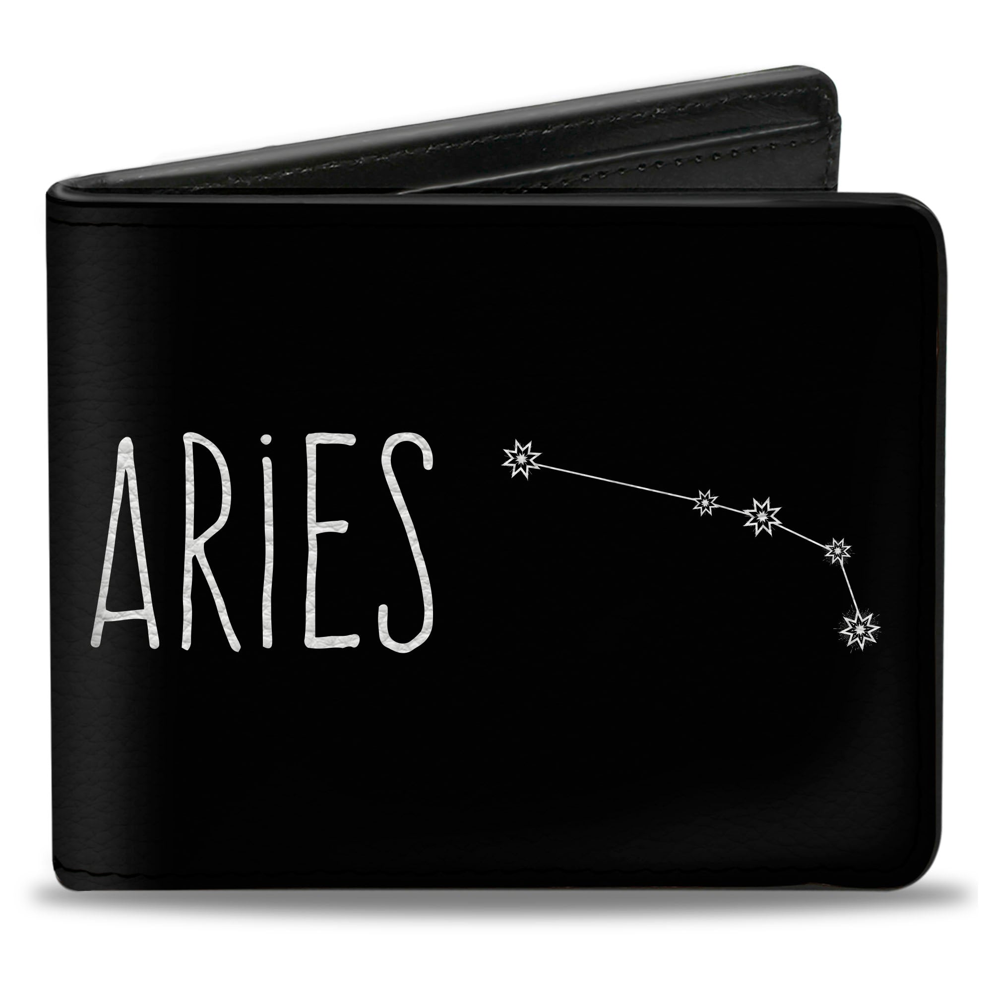 Bi-Fold Wallet - Zodiac ARIES Constellation Black White Bi-Fold Wallets Buckle-Down