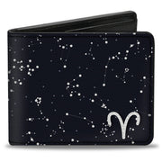 Bi-Fold Wallet - Zodiac Aries Symbol Constellations Black White Bi-Fold Wallets Buckle-Down