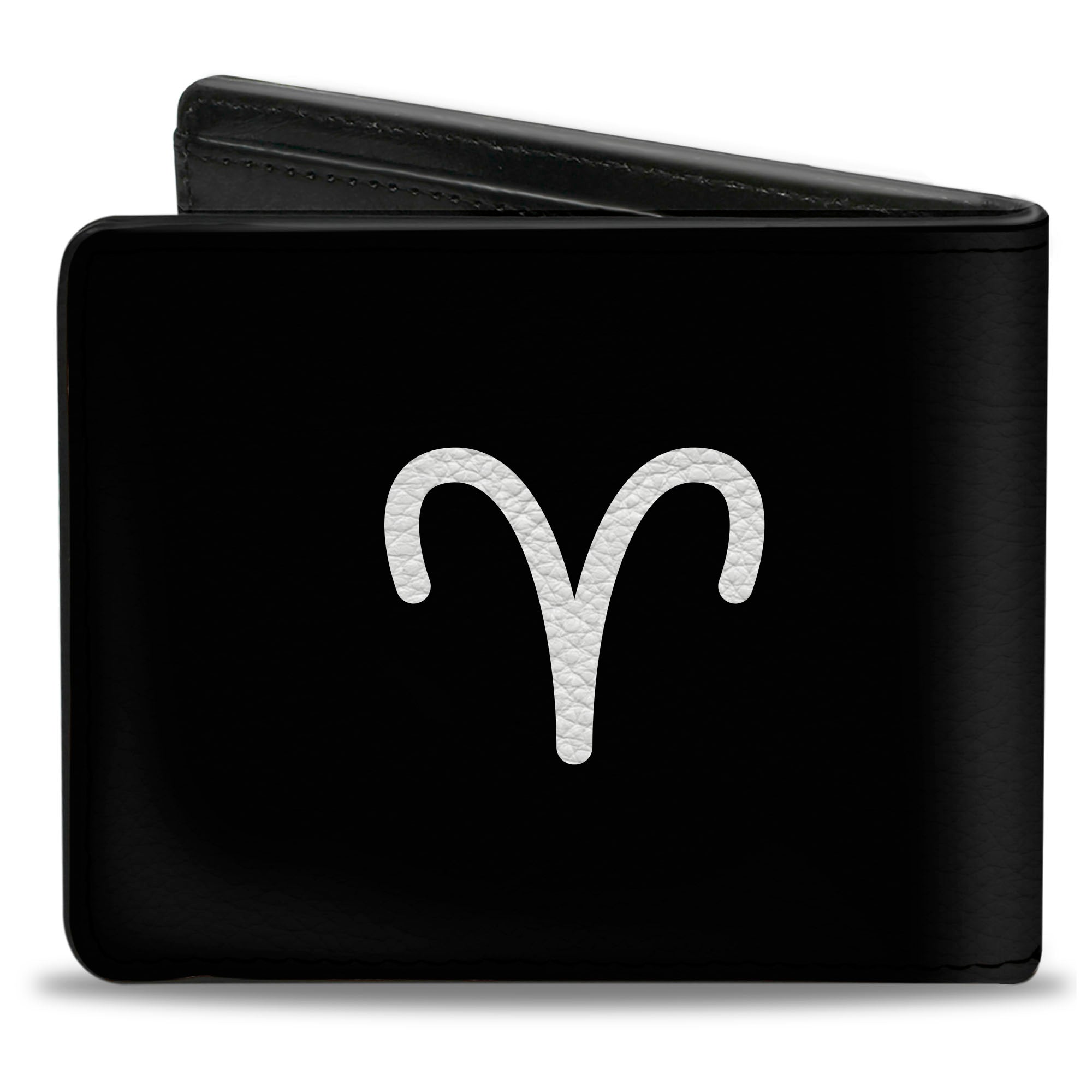 Bi-Fold Wallet - Zodiac ARIES Symbol Black White Bi-Fold Wallets Buckle-Down