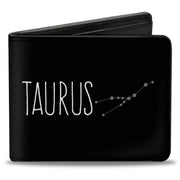 Bi-Fold Wallet - Zodiac TAURUS Constellation Black White Bi-Fold Wallets Buckle-Down