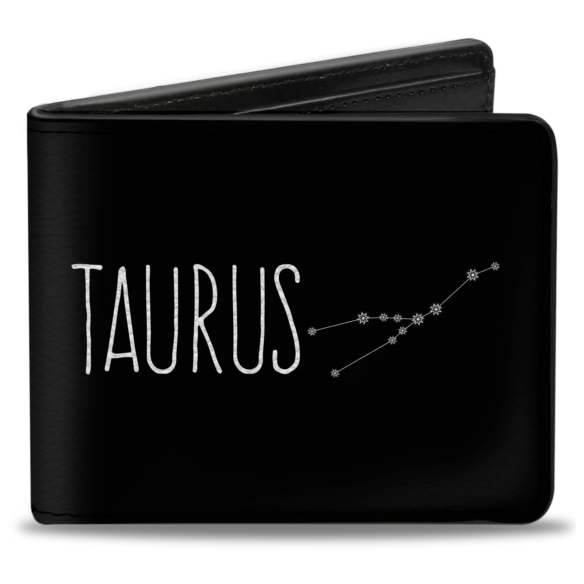 Bi-Fold Wallet - Zodiac TAURUS Constellation Black White Bi-Fold Wallets Buckle-Down