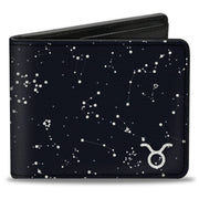 Bi-Fold Wallet - Zodiac Taurus Symbol Constellations Black White Bi-Fold Wallets Buckle-Down