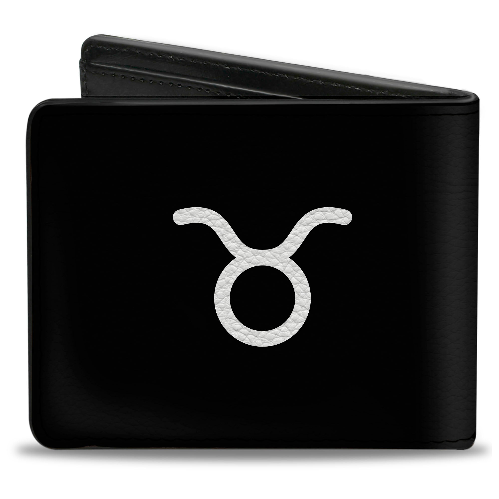 Bi-Fold Wallet - Zodiac TAURUS Symbol Black White Bi-Fold Wallets Buckle-Down