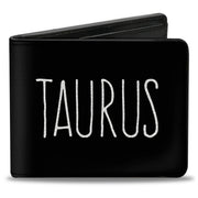 Bi-Fold Wallet - Zodiac TAURUS Symbol Black White Bi-Fold Wallets Buckle-Down