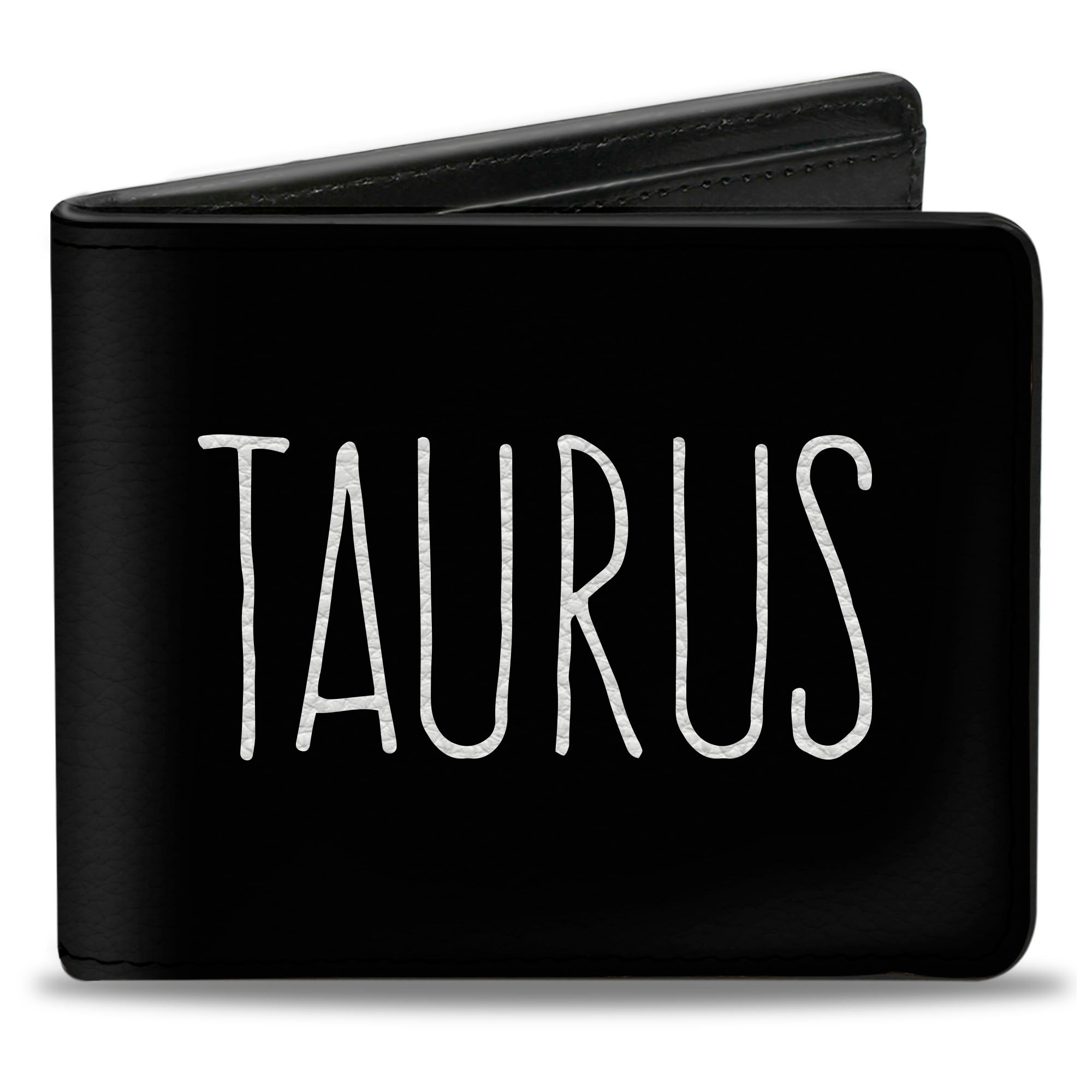 Bi-Fold Wallet - Zodiac TAURUS Symbol Black White Bi-Fold Wallets Buckle-Down