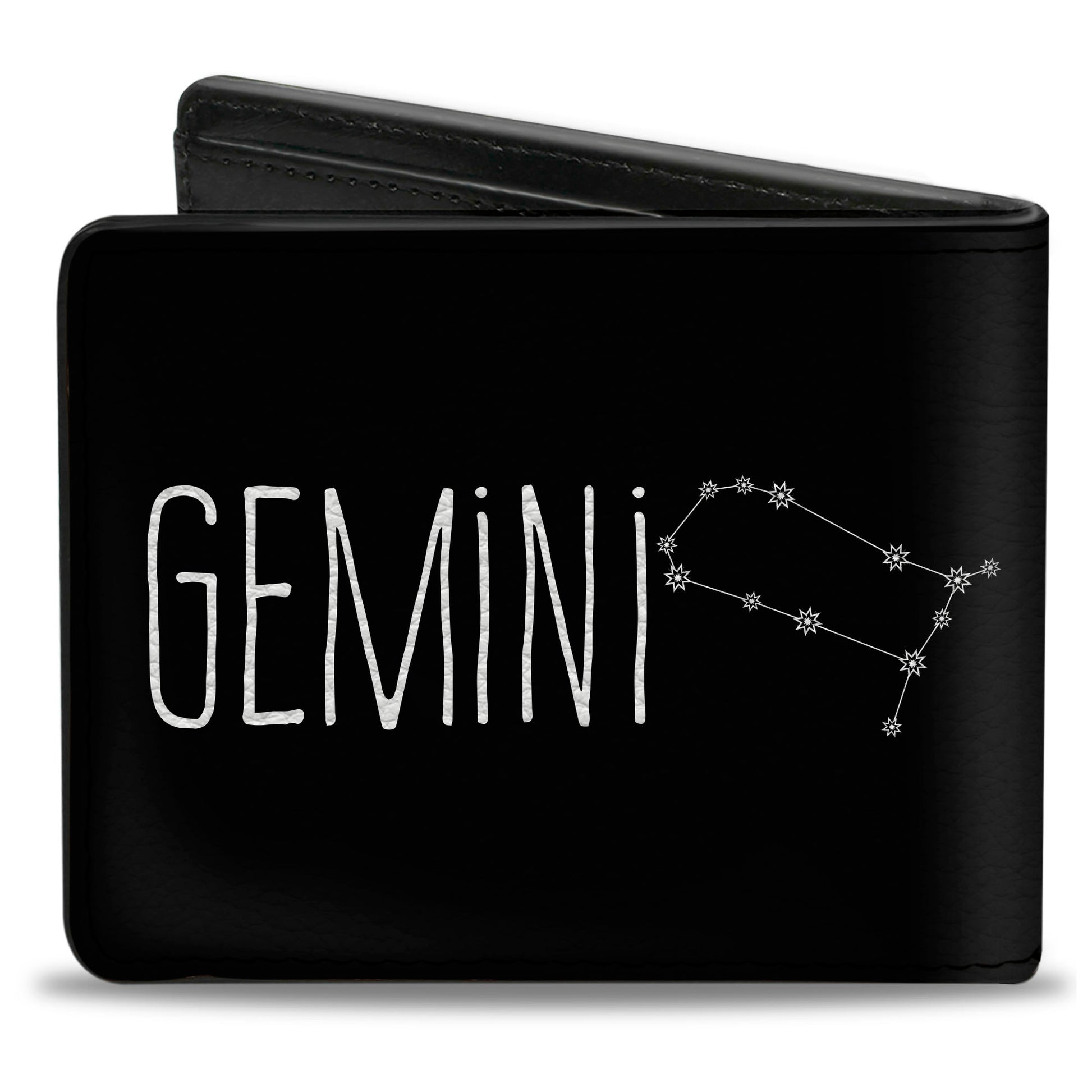 Bi-Fold Wallet - Zodiac GEMINI Constellation Black White Bi-Fold Wallets Buckle-Down