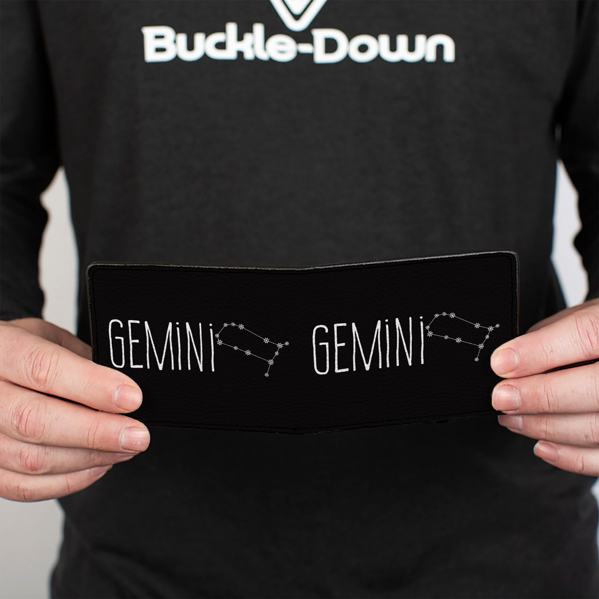 Bi-Fold Wallet - Zodiac GEMINI Constellation Black White Bi-Fold Wallets Buckle-Down