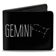Bi-Fold Wallet - Zodiac GEMINI Constellation Black White Bi-Fold Wallets Buckle-Down