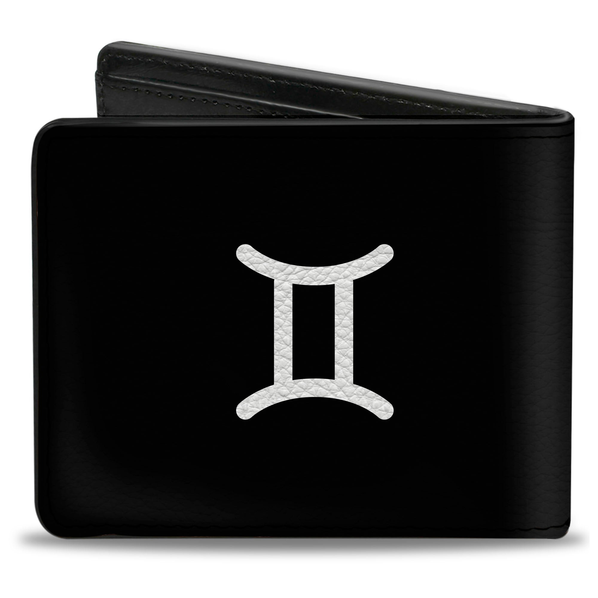 Bi-Fold Wallet - Zodiac GEMINI Symbol Black White Bi-Fold Wallets Buckle-Down