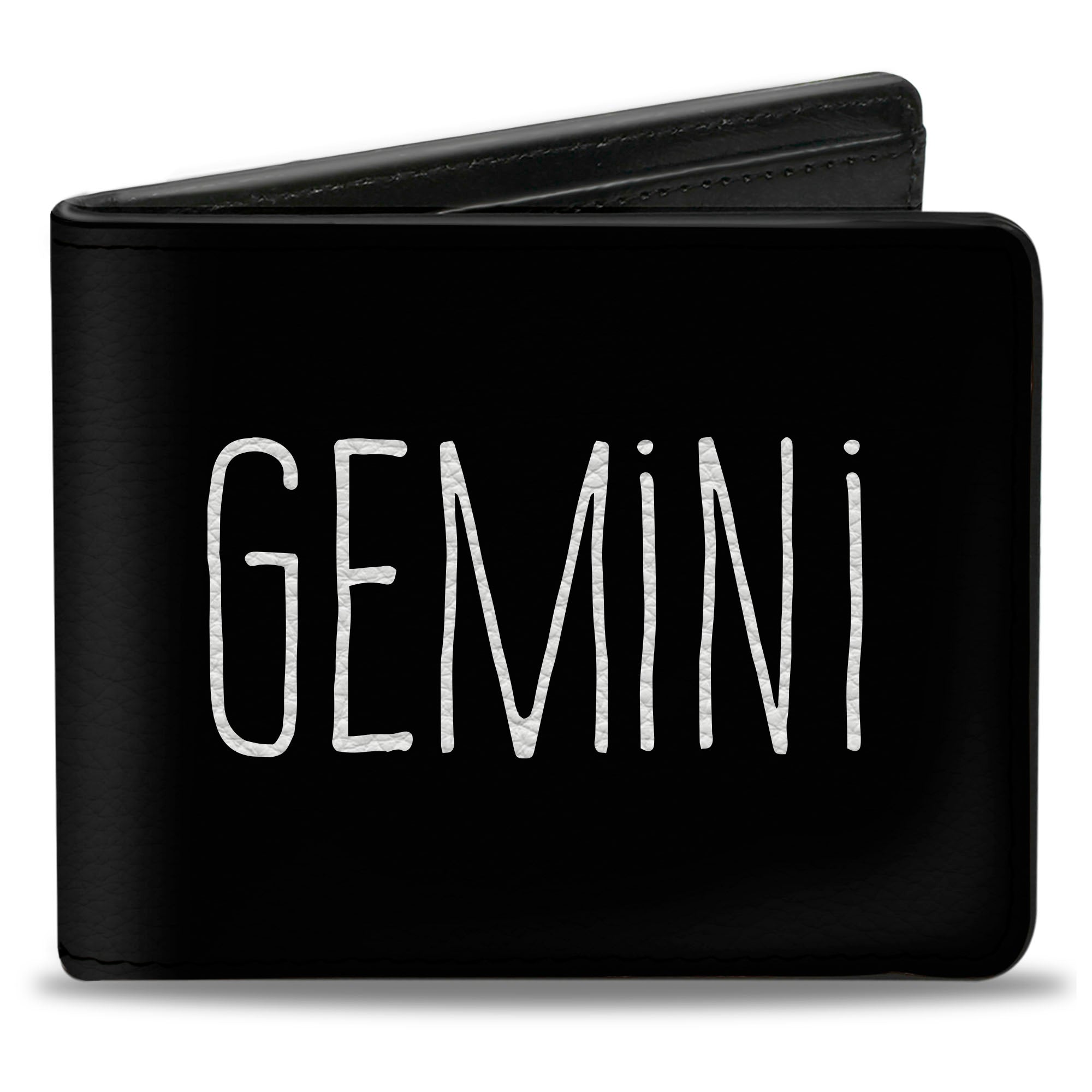 Bi-Fold Wallet - Zodiac GEMINI Symbol Black White Bi-Fold Wallets Buckle-Down