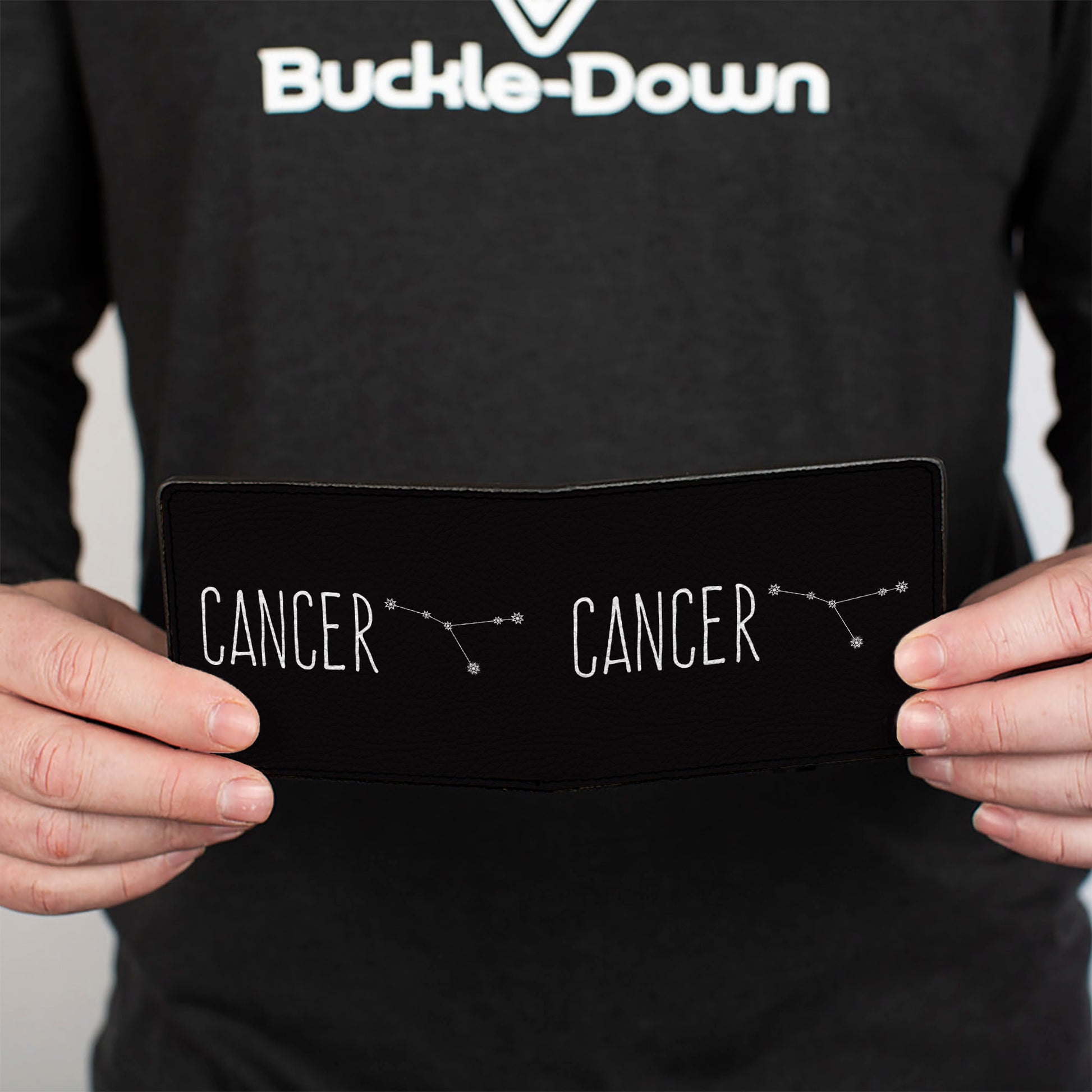 Bi-Fold Wallet - Zodiac CANCER Constellation Black White Bi-Fold Wallets Buckle-Down