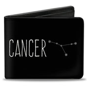 Bi-Fold Wallet - Zodiac CANCER Constellation Black White Bi-Fold Wallets Buckle-Down