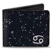 Bi-Fold Wallet - Zodiac Cancer Symbol Constellations Black White Bi-Fold Wallets Buckle-Down