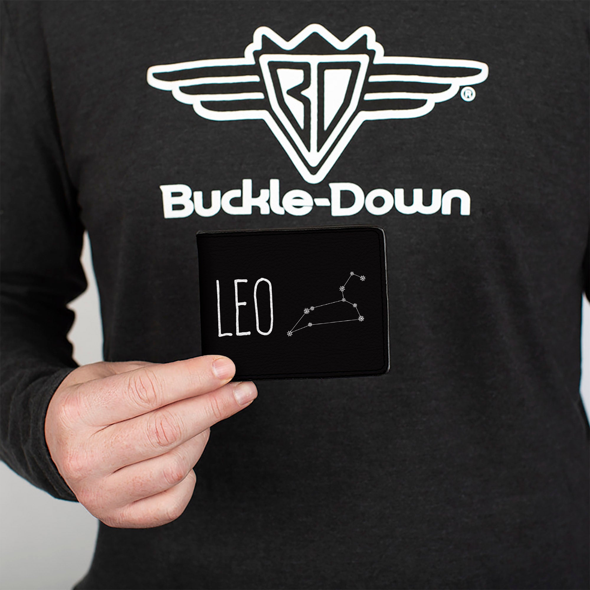 Bi-Fold Wallet - Zodiac LEO Constellation Black White Bi-Fold Wallets Buckle-Down
