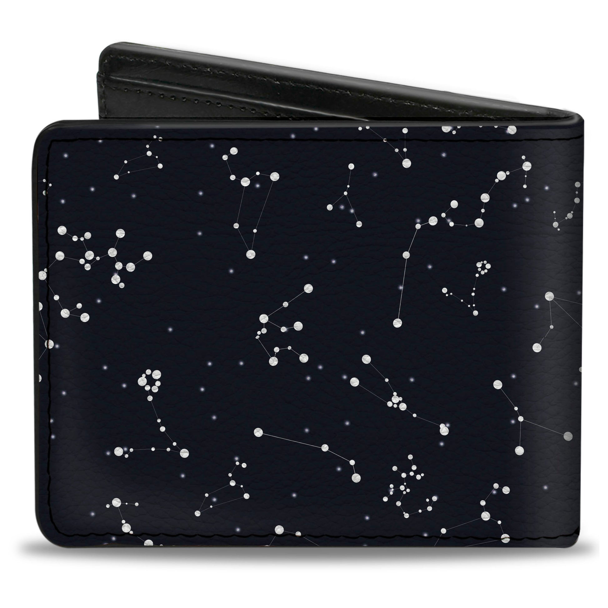 Bi-Fold Wallet - Zodiac Leo Symbol Constellations Black White Bi-Fold Wallets Buckle-Down