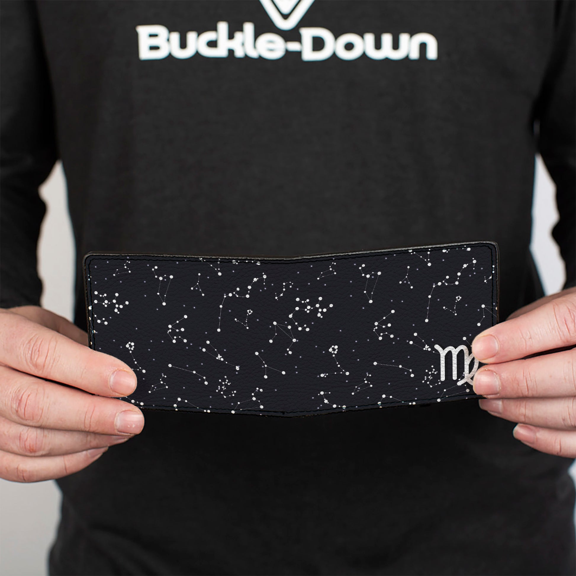 Bi-Fold Wallet - Zodiac Virgo Symbol Constellations Black White Bi-Fold Wallets Buckle-Down