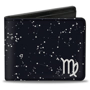 Bi-Fold Wallet - Zodiac Virgo Symbol Constellations Black White Bi-Fold Wallets Buckle-Down