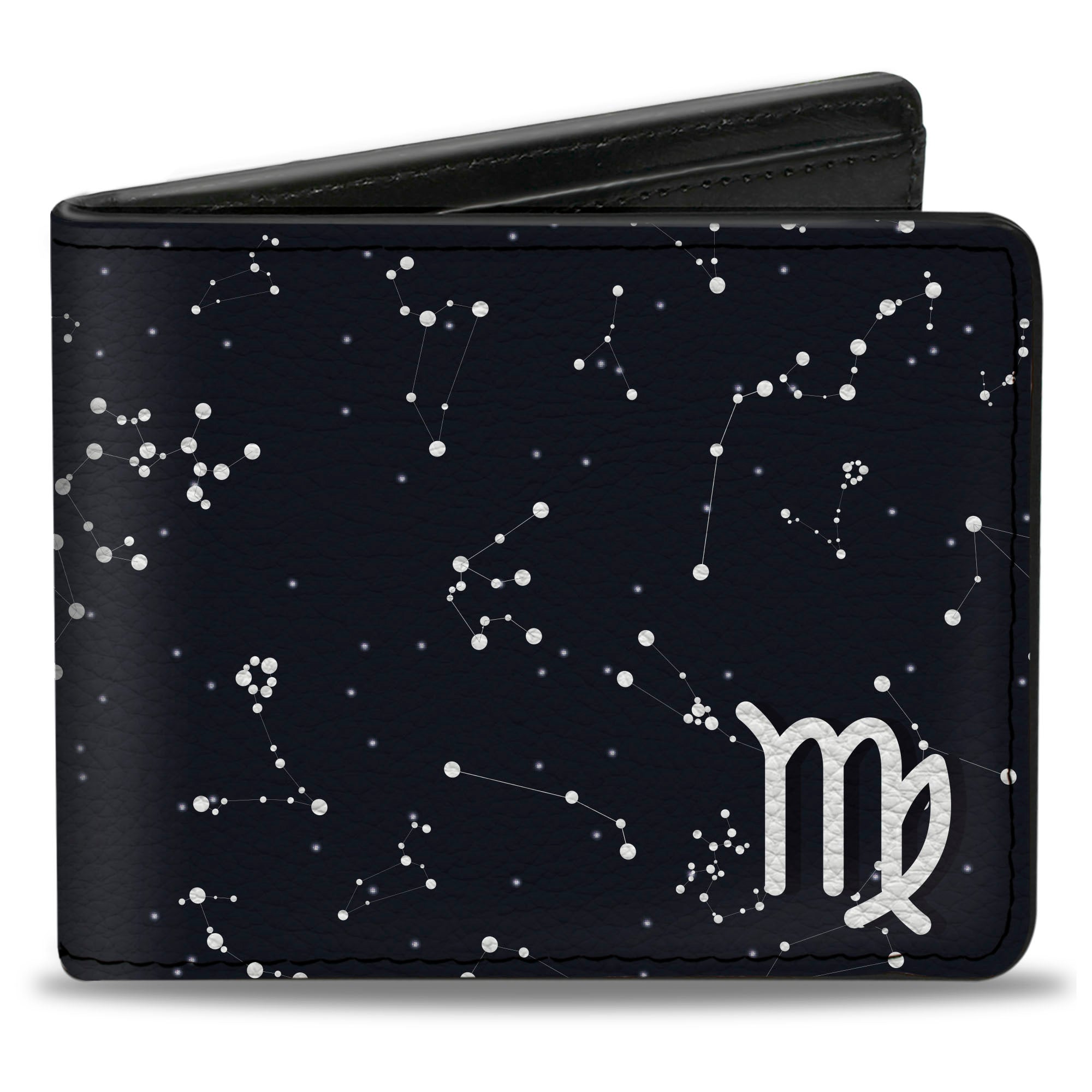 Bi-Fold Wallet - Zodiac Virgo Symbol Constellations Black White Bi-Fold Wallets Buckle-Down