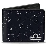 Bi-Fold Wallet - Zodiac Libra Symbol Constellations Black White Bi-Fold Wallets Buckle-Down