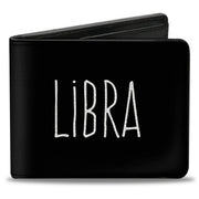 Bi-Fold Wallet - Zodiac LIBRA Symbol Black White Bi-Fold Wallets Buckle-Down