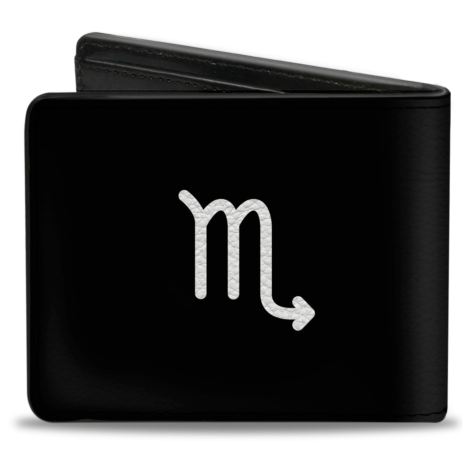 Bi-Fold Wallet - Zodiac SCORPIO Symbol Black White Bi-Fold Wallets Buckle-Down