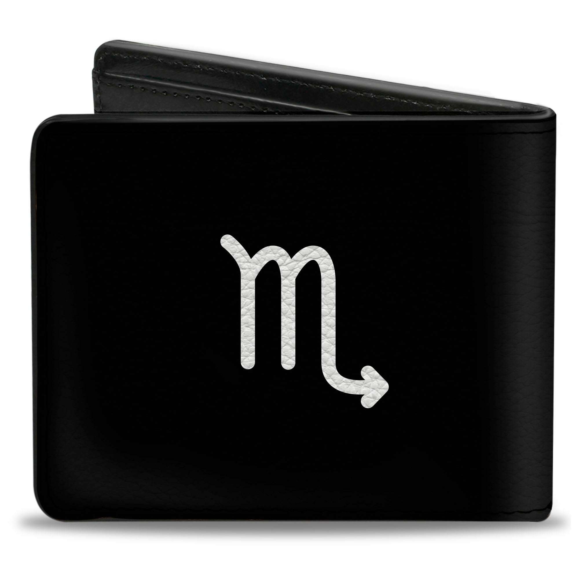 Bi-Fold Wallet - Zodiac SCORPIO Symbol Black White Bi-Fold Wallets Buckle-Down