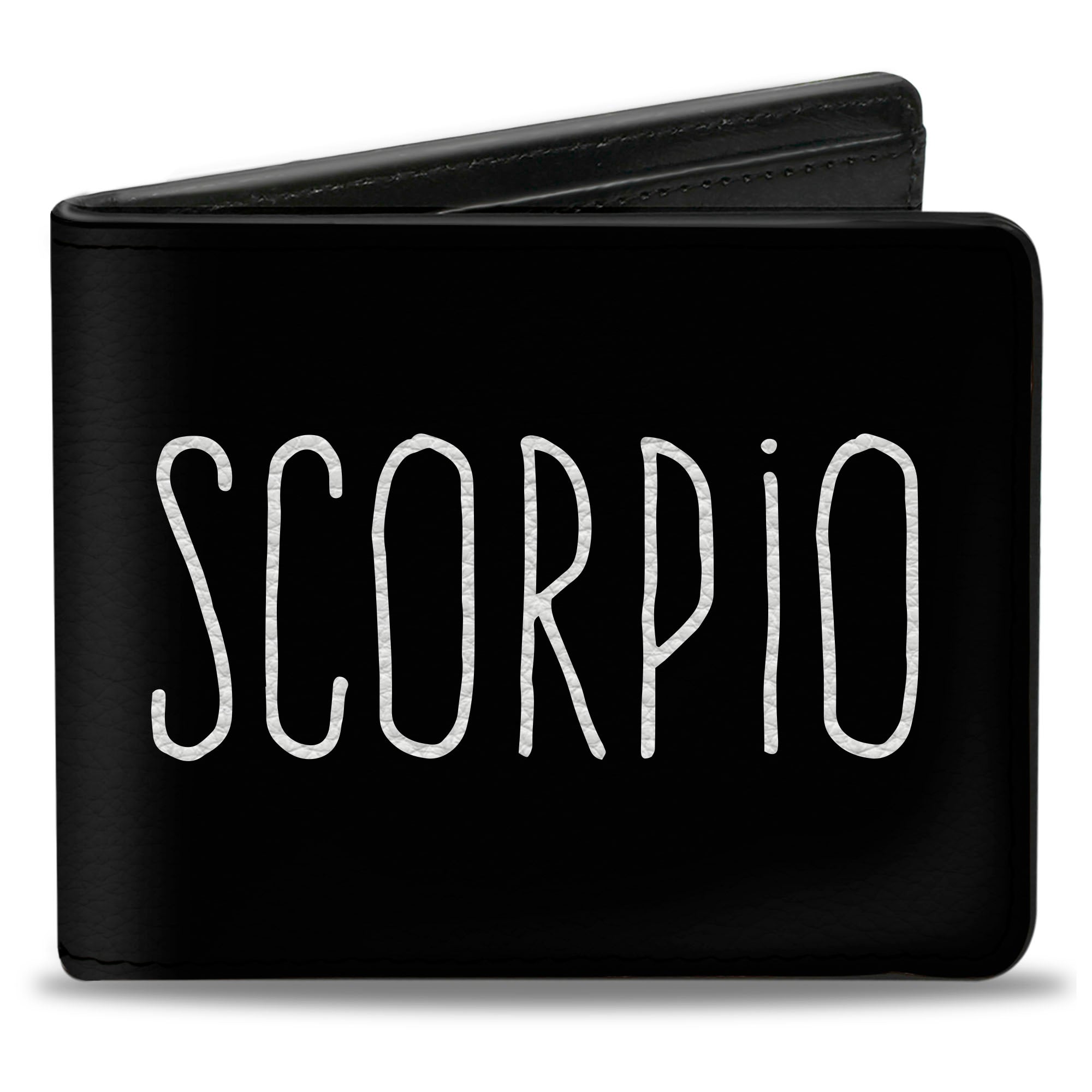 Bi-Fold Wallet - Zodiac SCORPIO Symbol Black White Bi-Fold Wallets Buckle-Down